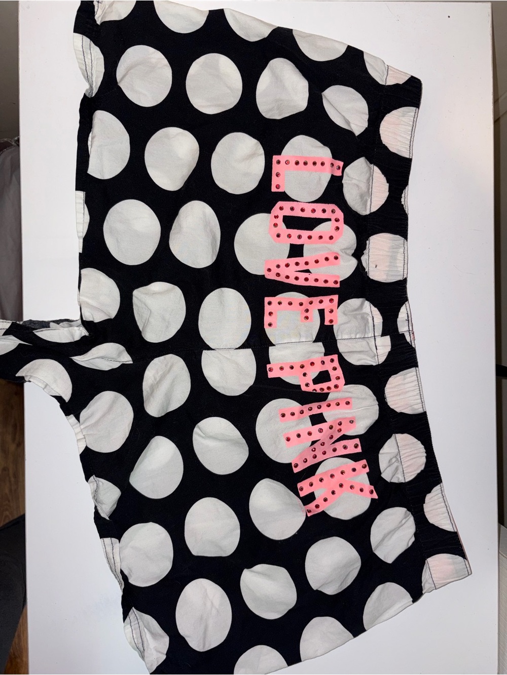 Victoria's Secret Girls Polka Dot Pajama Top - Black, White & Pink